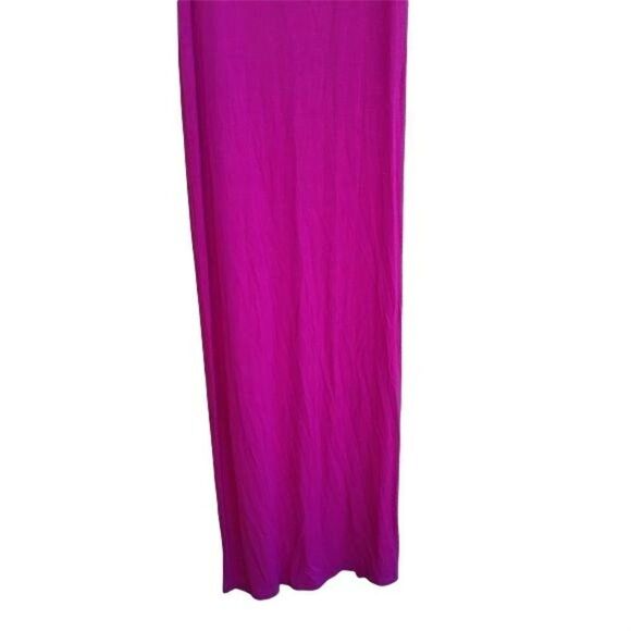 Bobeau Ruched Side Slit Sleeveless Scoop Neck Maxi Dress Barbie Pink Sz S - Picture 9 of 12